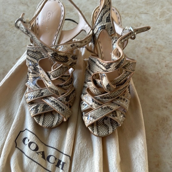 Brand new coach snakeskin sandals - Picture 1 of 5